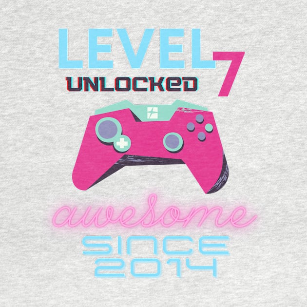 Level 7 Unlocked Awesome 2014 Video Gamer by Fabled Rags 